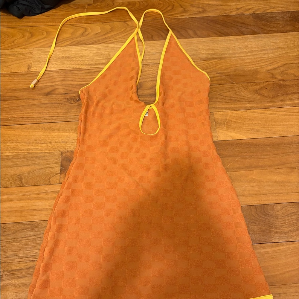 Blackbough swim coverup Orange Dress with Yellow Accents
